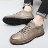 Leather Martin boots men's British tooling spring casual board shoes men's Chinese short boots pure cowhide comfortable height increase