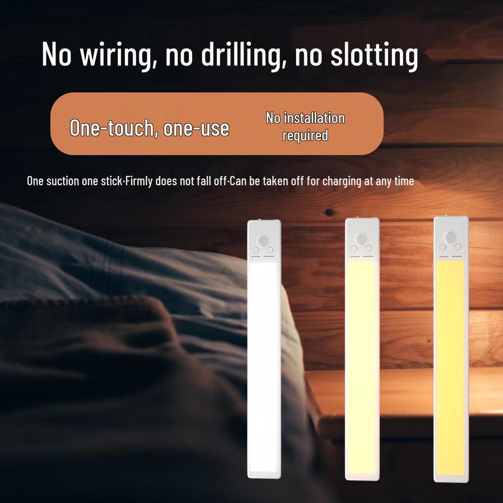 Ultra-thin LED Sensor Light: Human Motion-Activated, Self-Adhesive, Rechargeable Night Light for Cabinets and Displays