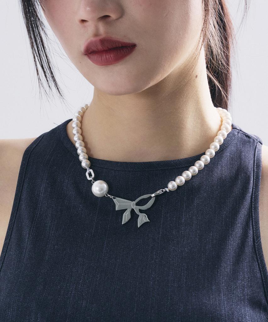 Sentiments No.437 Pearl Ribbon Necklace
