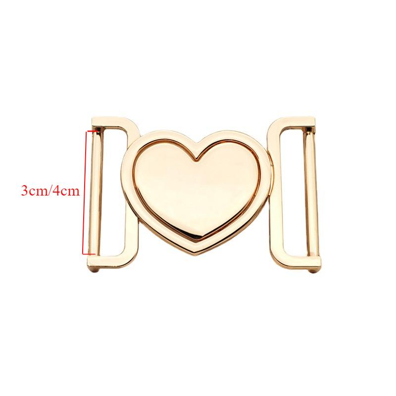 Heart-shaped Stable Metal Buckles 3cm/4cm Inner Diameter Zinc Alloy Buckle Clothing Coat Belt Buckle