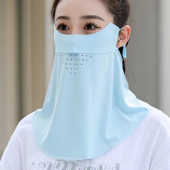 Face Guard with Elastic Strap Ultra-Wide Coverage Double-Layer Structure UPF 50+ UV Protection Cycling Face Protector