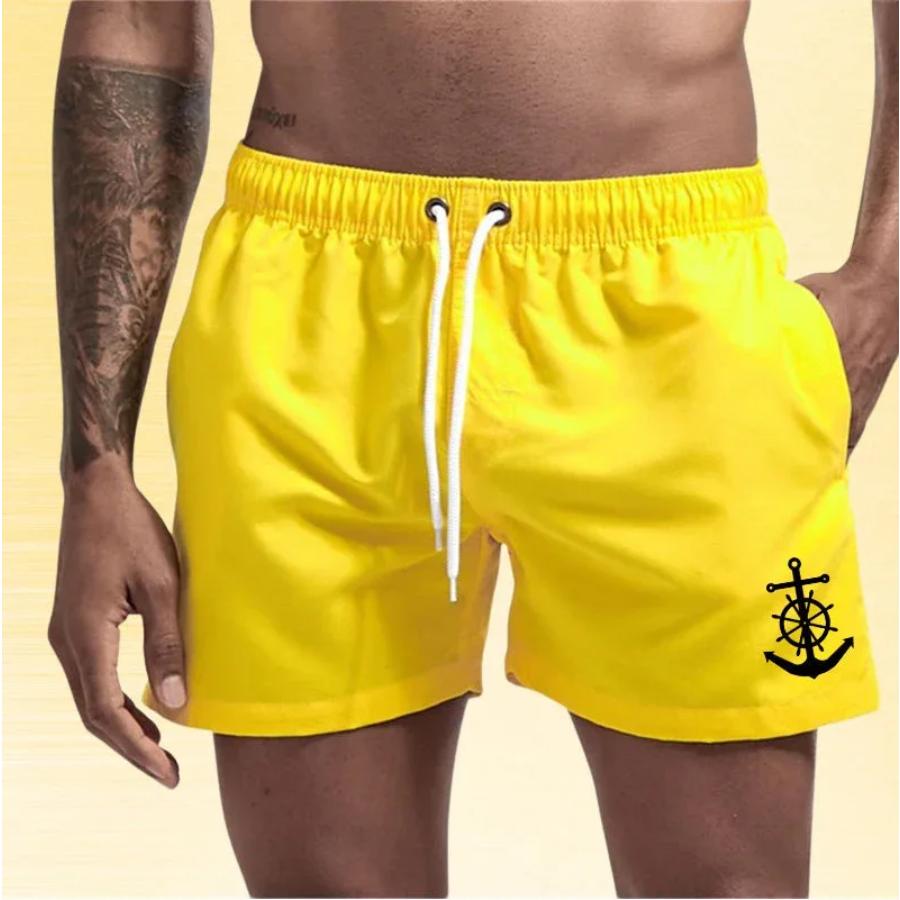Palm Tree Surfboard Print Beach Shorts for Men Summer Casual Board Shorts with Mesh Swim Trunks Swimwear S