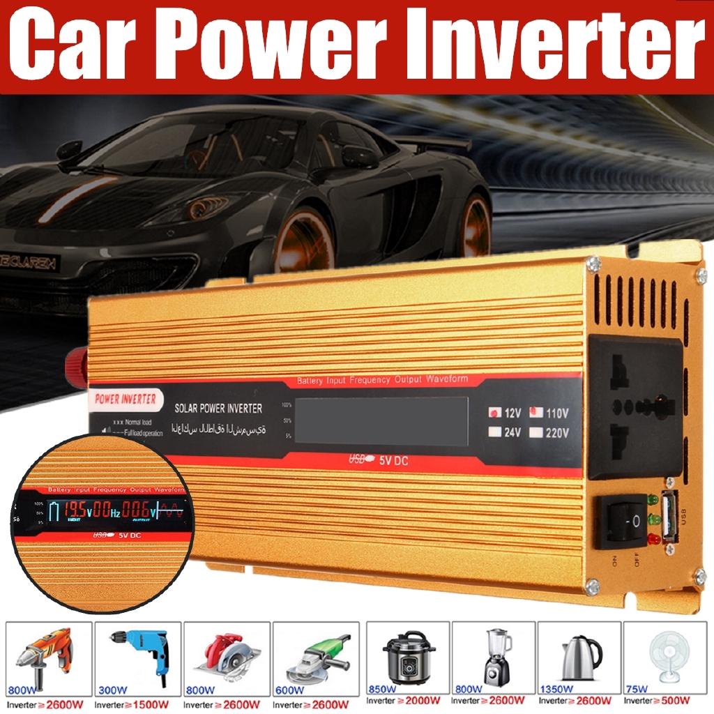 6000W Car Power Inverter 12/24V To 220/110V Converter USB Modified Sine Wave Overload Protection High Conversion Sturdy