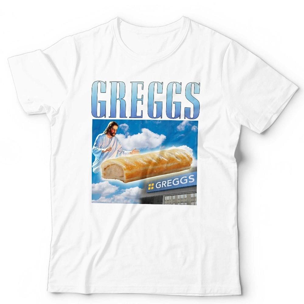 Greggs Appreciation Unisex TShirt Large Fit 35XL Homage Sausage Roll Jesus 3XL