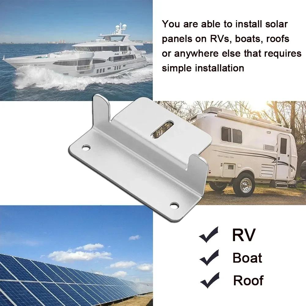 Aluminum Solar Panel Z-Bracket Mounting Kit - Roof-Style for Vehicles (Car/Boat/RV/Yacht)