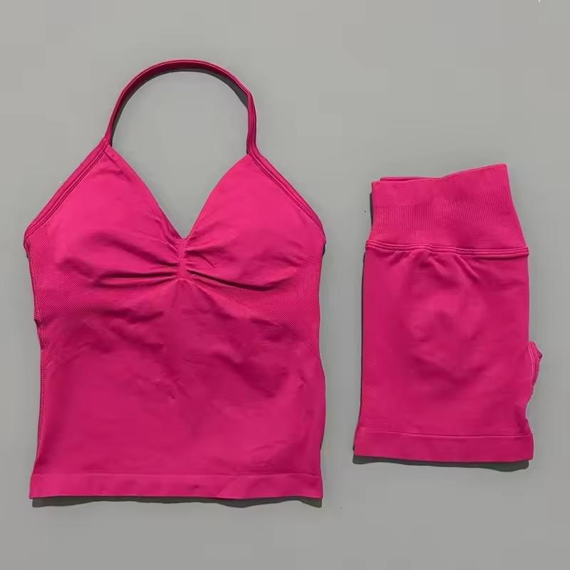 DFYNE Sports Vest & Halter Bra 3/4 Shorts Set