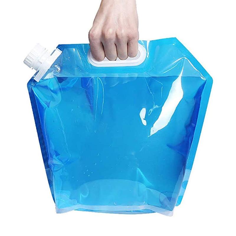 

1PC 5L Collapsible Emergency Water Jug Container Bag Plastic Water Carrier Tank, Outdoor Folding Water Bag for Sport Camping синий