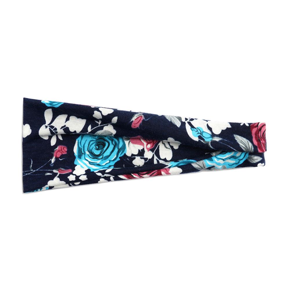 Dámská sportovní jógová pot absorbující čelenka - Široký okraj, Tištěný design, Vlasový doplněk