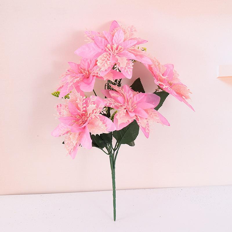 Christmas Decorative Flower With Bright Colors Party Home Decor Flowers Fake