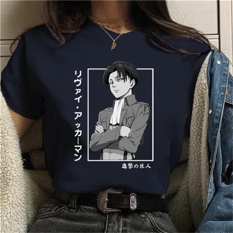 New Levi Ackerman T Shirt Fashion Anime Harajuku Tees Casual Round Neck Loose T Shirt