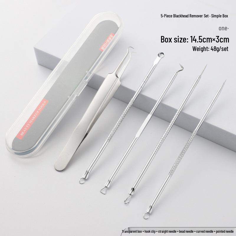 Stainless Steel Ultra-Sharp Blackhead & Acne Extractor Tweezers Set