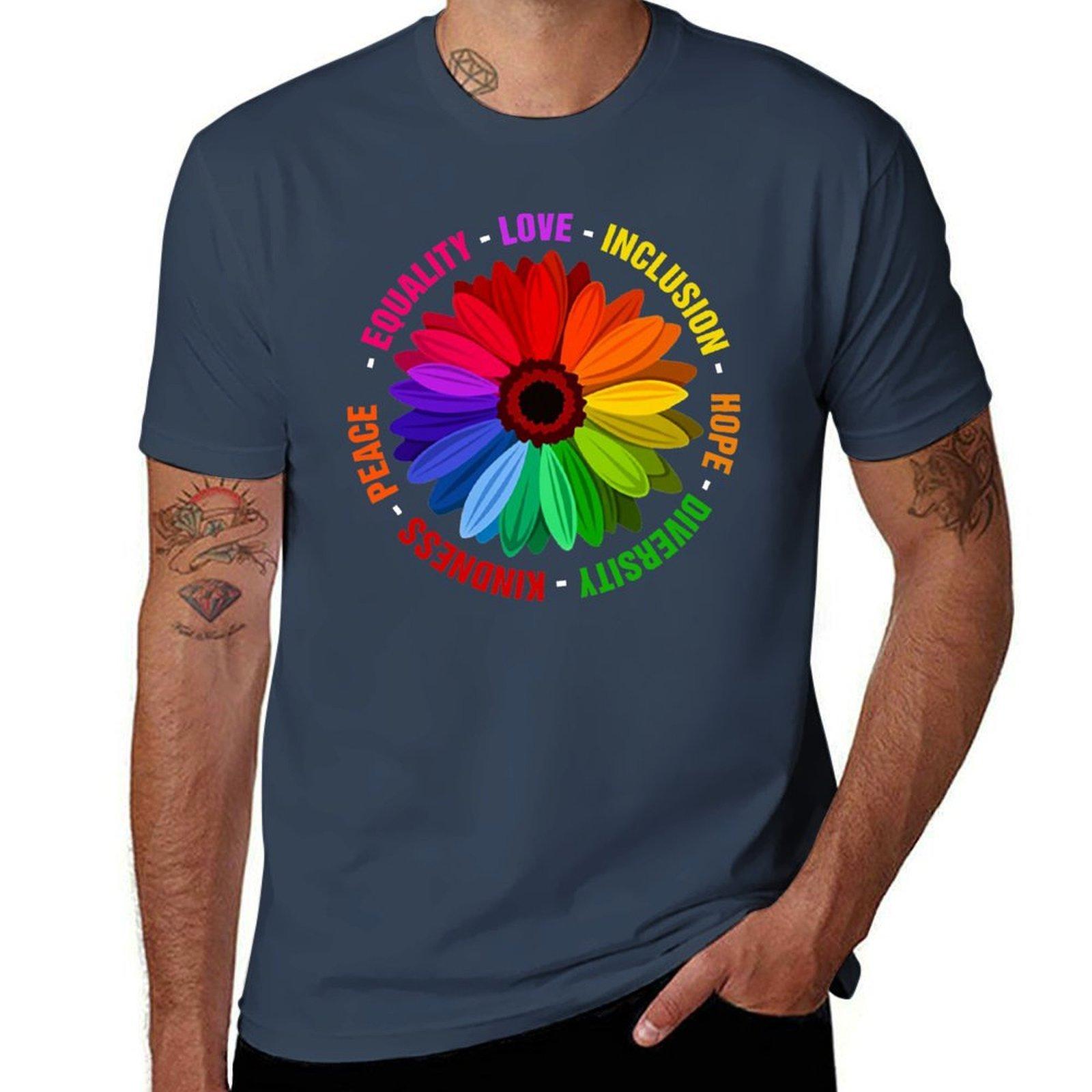 Kindness Peace Equality Love Inclusion Hope Diversity T Shirt TShirt Plus Size Quick Dry Sports Tee S