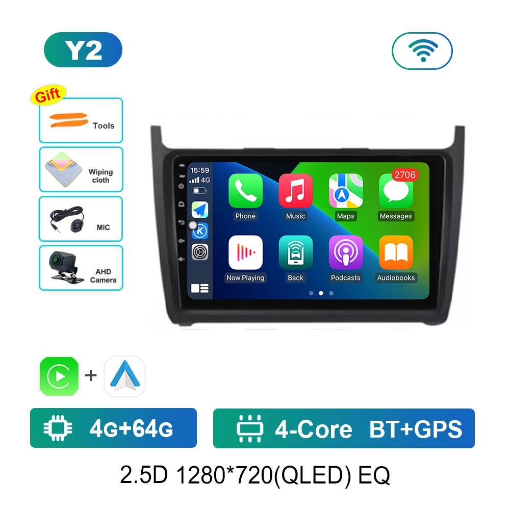 Android 14 Car Video Multimedia Player for VW Volkswagen POLO 5 2008 - 2017 GPS Navi DSP Stereo WiFi BT 4G HD Touch Screen