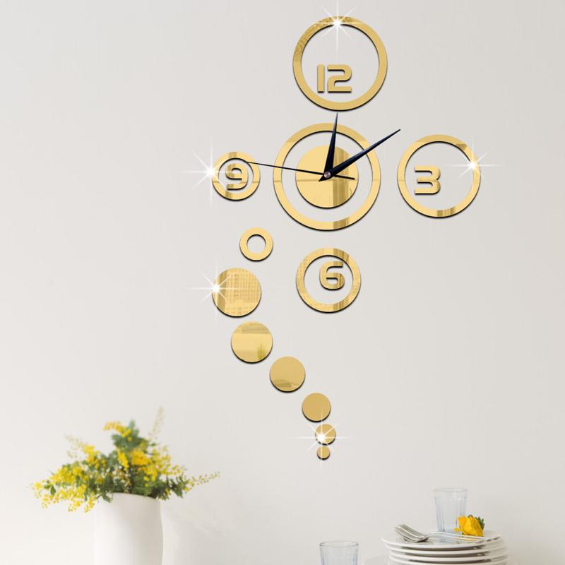 Orologio Adesivo Murale Acrilico Decorazione Casa Orologio da Parete Specchio Specchio da Parete per Soggiorno Orologio da Parete