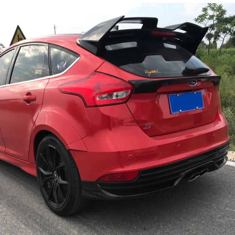 For Ford Focus RS ST 2012 2013 2014 2015 2016 2017 2018 3 PCS Glossy Black Carbon Fiber Look Spoiler Rear Window Roof Wing