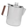 Stovetop Coffee Pot Stainless Steel Coffee Percolator with V Spout Wood Handle Multi Stove Compatible for Camping