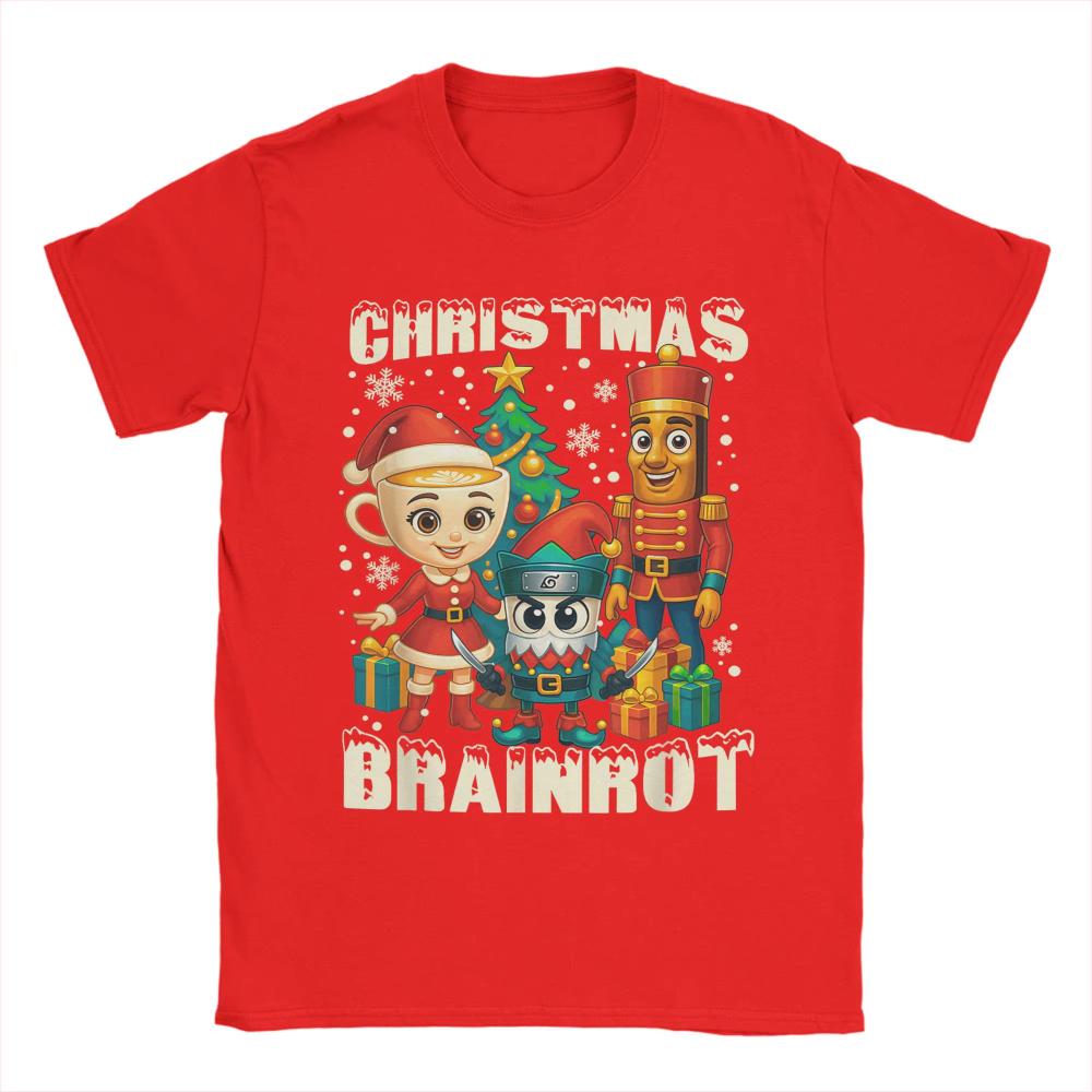 T Shirt Funny Christmas Italian Brain Rot Italian Brainrot TShirts Novelty Tee Shirt for Man Women Summer Short Sleeve Top Tees