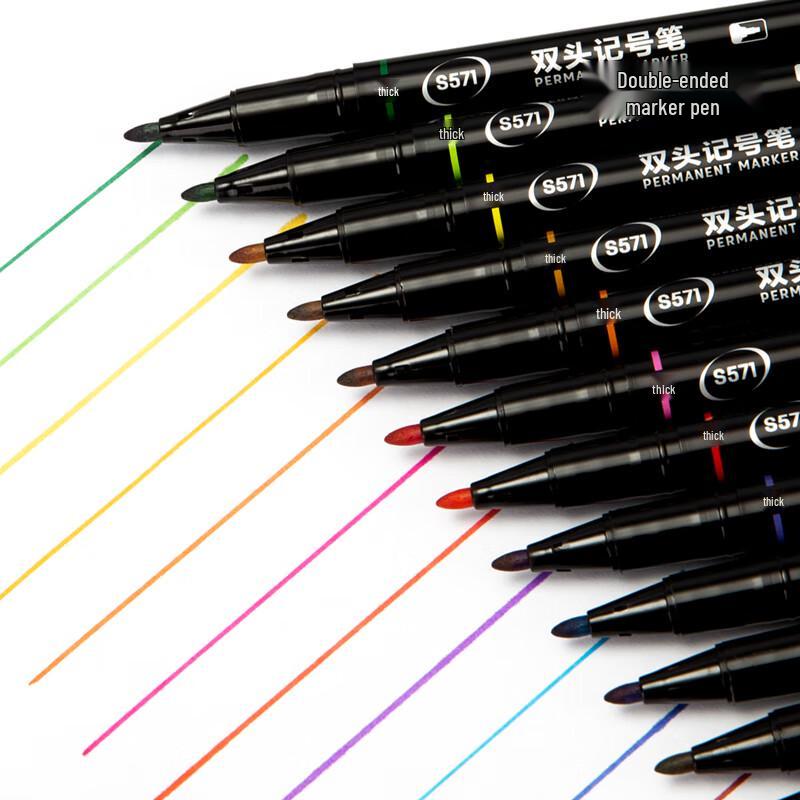 Deli Double-headed Marker Pen Set