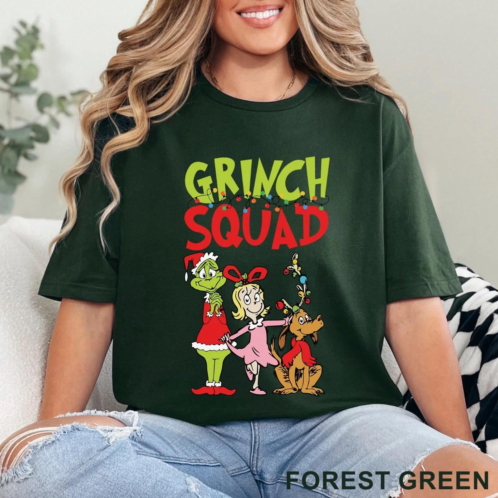 Футболка Grinch Squad, Ретро Рождественская футболка, Футболка Merry Grinchmas S