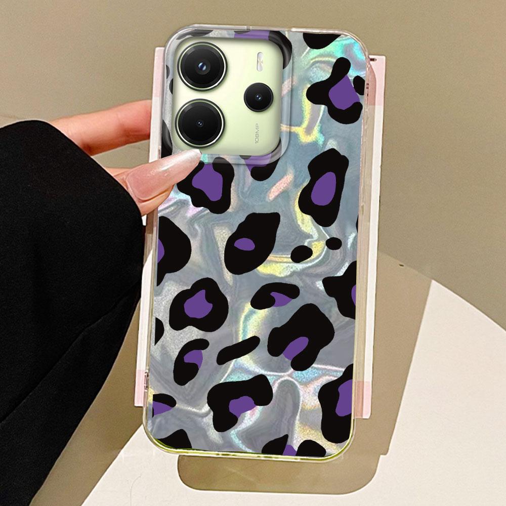Handyhülle mit Leopardenmuster und Wassertextur für Xiaomi Redmi 13C 14C A1 A3 A4 A3X Note 14 13 12 11 11S Pro Hülle Silikon Rückseite