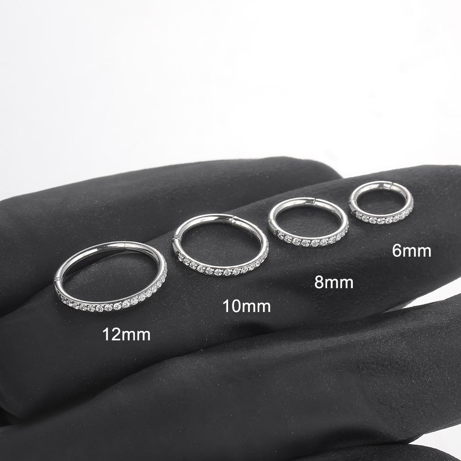 1PC 16G Surgical Steel Hoop Earrings for Women 6/8/10/12mm CZ Paved Small Helix Piercing Tragus Cartilage Piercing Body Jewelry