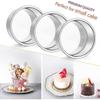 4 Inch Small Cake Pan Set Of 3, E-far Stainless Steel Mini Round Smash Cake Baking Pans, Non-toxic & Healthy, Mirror Finish & Dishwasher Safe