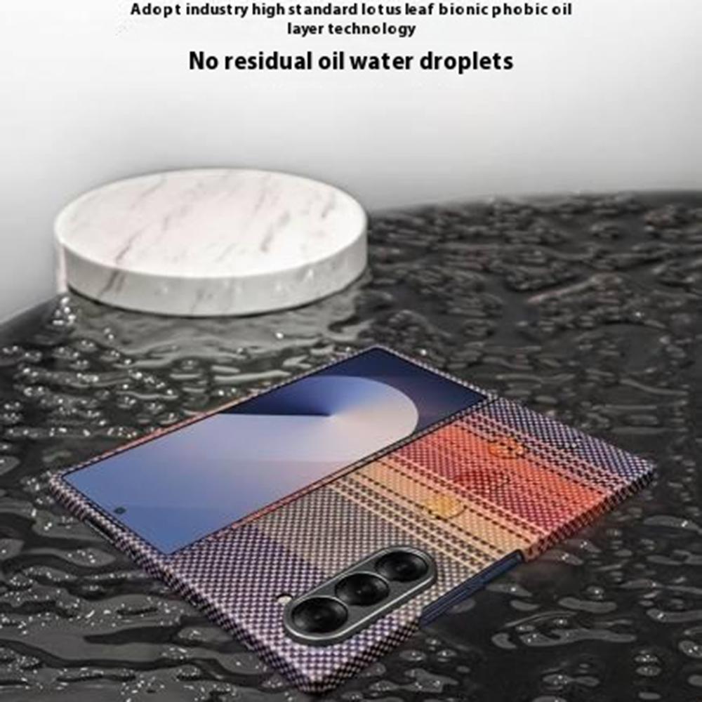 For Samsung Galaxy Z Fold5 5G Magnetic Case Precise Cutouts Gradient Aramid Fiber Phone Cover with Metal Lens Framee