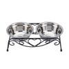 Double Bowl Dog Cat Bowl Stainless Steel Dog Cat Food Water Bowls Dog Cat Feeder  Daily Pet Feeding