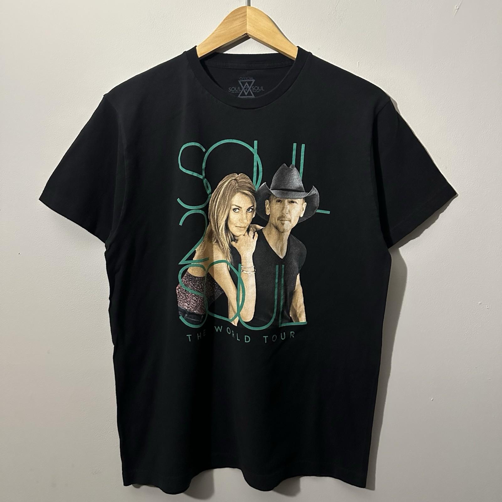 Tim McGraw Faith Hill Soul 2 Soul 2017 Tour T Size Large Black Unisex T-Shirt XXL