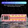 LED Truck Tail 24V Universal Rear 5 Functions Turn Stop for Lights, 62-LED Lamps, Signal/Reverse/Running Light/Brake Light, Trailers, Tractors,