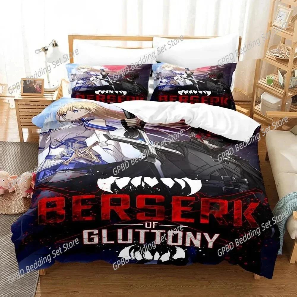 

3D Print Anime Berserk Beding Set 3D Printed Suitable for Bedrom Soft with Soft Fabric Duvet Cover Set With Pilowcases Children Kids Home Textile 135*200cm Eu-Single