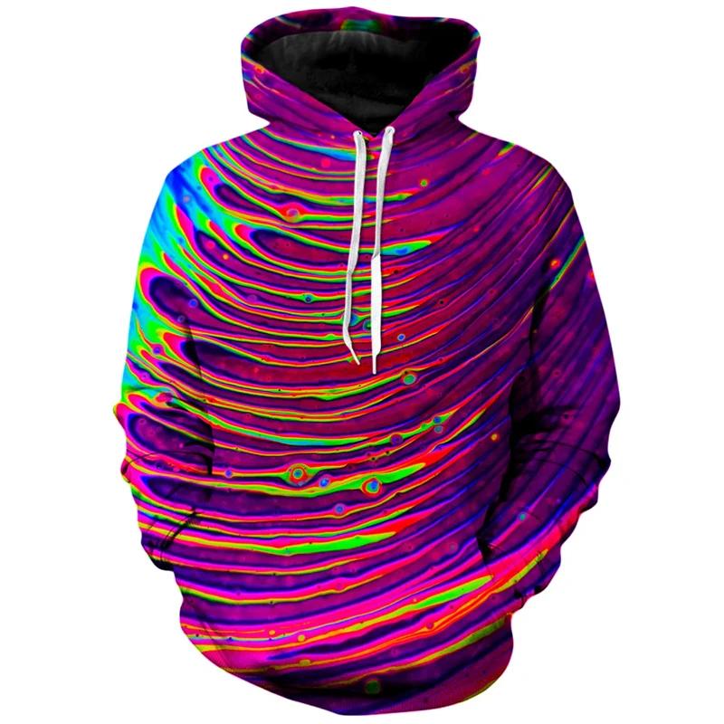 2025 autumn/winter 3D Printing Oil Painting Colorful Pullover Fashion Street men's Sportswear Casual Long Sleeve Unisex Hoodie