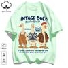 Classic Color Scheme T-Shirts For Unisex Retro Oversized Short Sleeves Fashion Couple Clothes Unisex Simple Basics Clothing