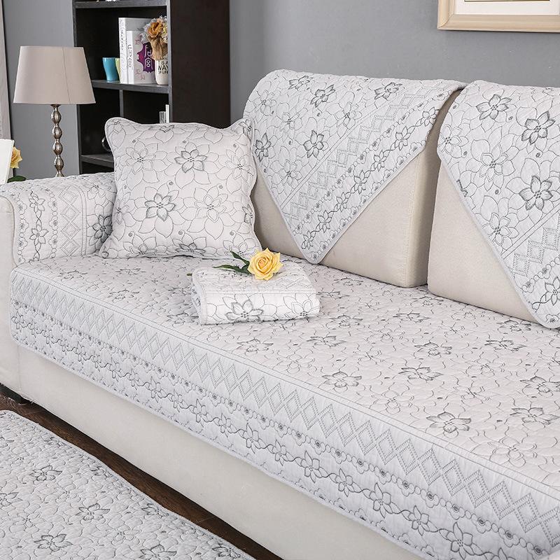 

Cotton Sofa Cushion, Universal Fabric For All Seasons, Non-Slip Seat Cushion Cover Cloth Towel, Nordic Simple Modern Solid Color Sofa Cover 70*70cm