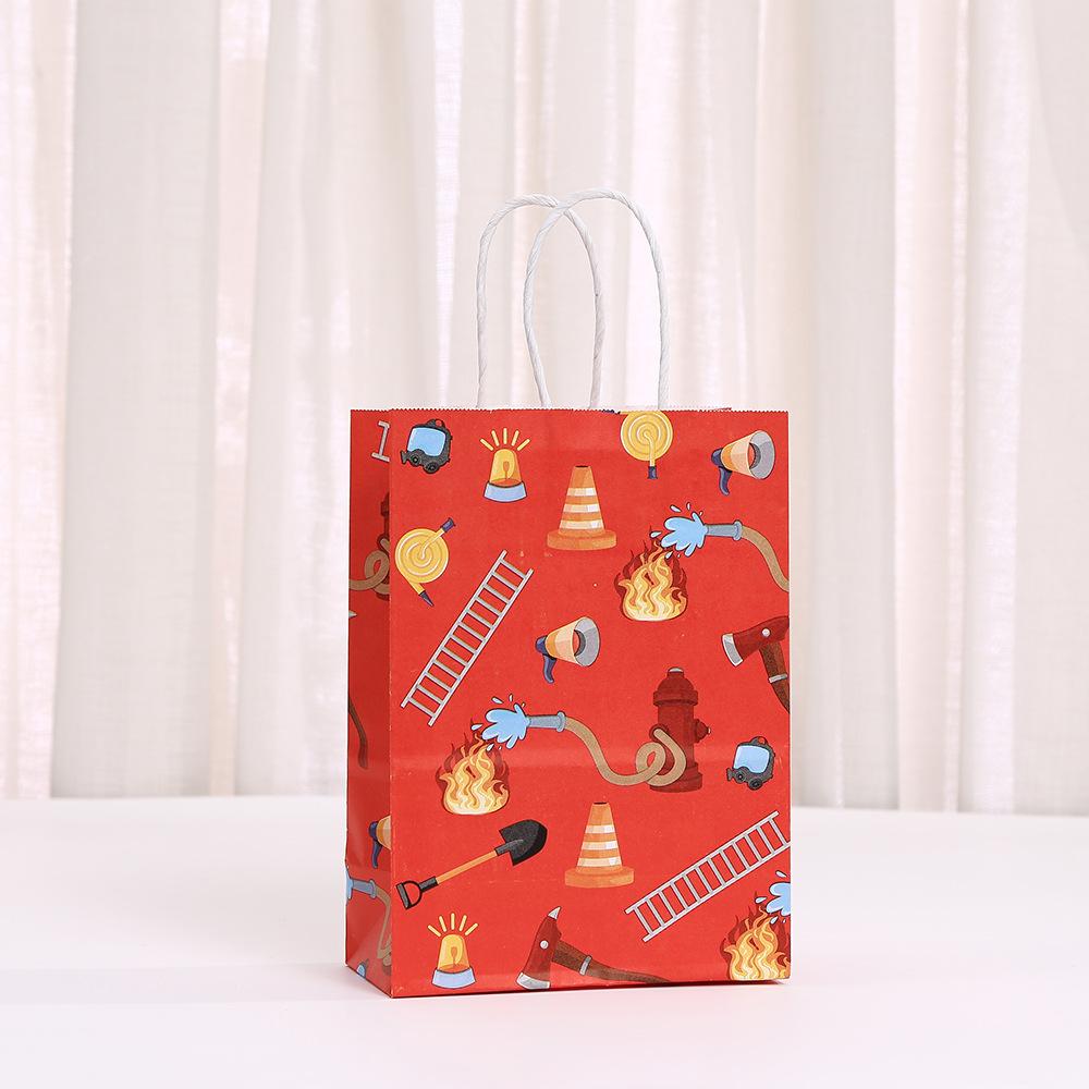 

StoBag Fire Truck Paper Gift Bags for Sweets Gift Wrapping Bags Kids Birthday Party Treat Packaging Designer Kraft Bags 30pcs&15x8x21cm