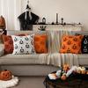 1/2PCS Halloween Ghost Pumpkin Pillowcase Washable Plush Soft Cushion Cover Comfortable Pillow Cover for Sofa Bedroom Home Decor