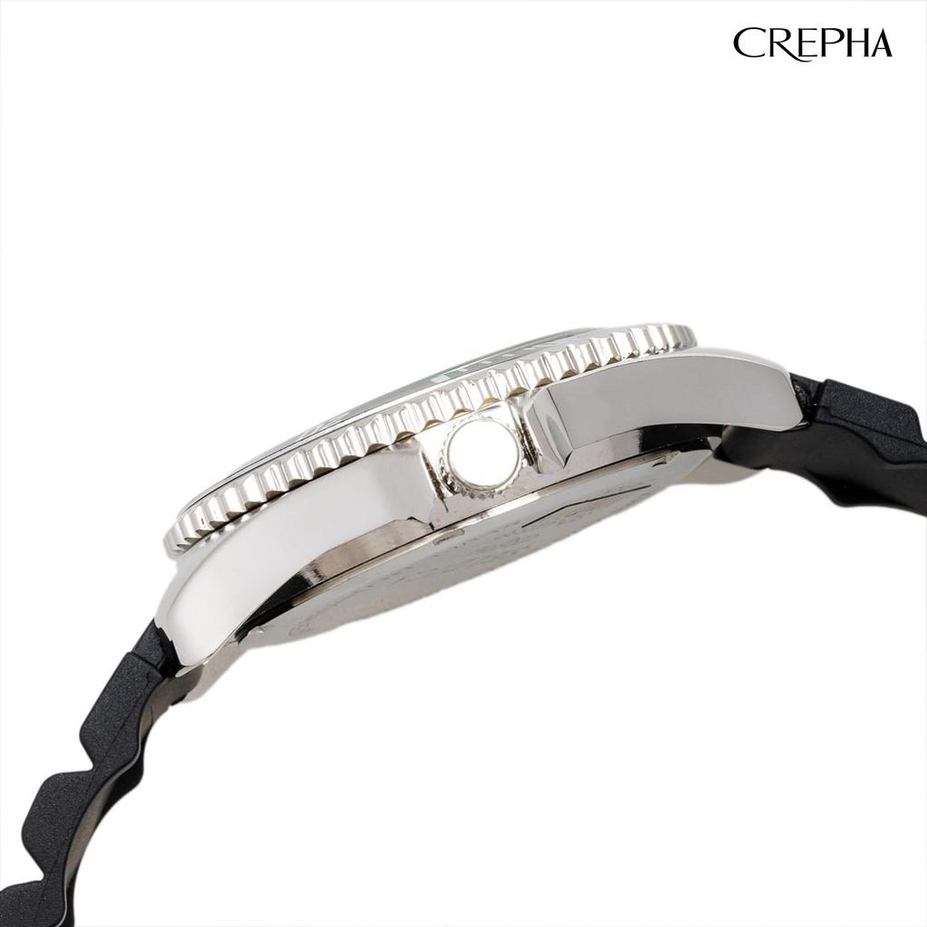 CREPHA Men's Serdica Analog Watch with White Dial, Urethane Strap, and Japanese Movement