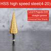 NEW 1/4" Hex Shank Drive Quick Change High Speed Steel Cone  Stepped Multi-Size Gold Drill