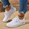 Fashionable And Comfortable Flat Sports Shoes For Spring And Autumn New Round Toe Elegant Mesh Breathable Casual Women'S Shoes