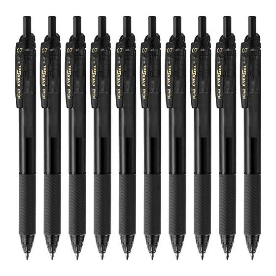 Pentel Ballpoint Pen Gel Ink Energel S 0.7mm Black Shaft BL127-A Black 10 Pieces