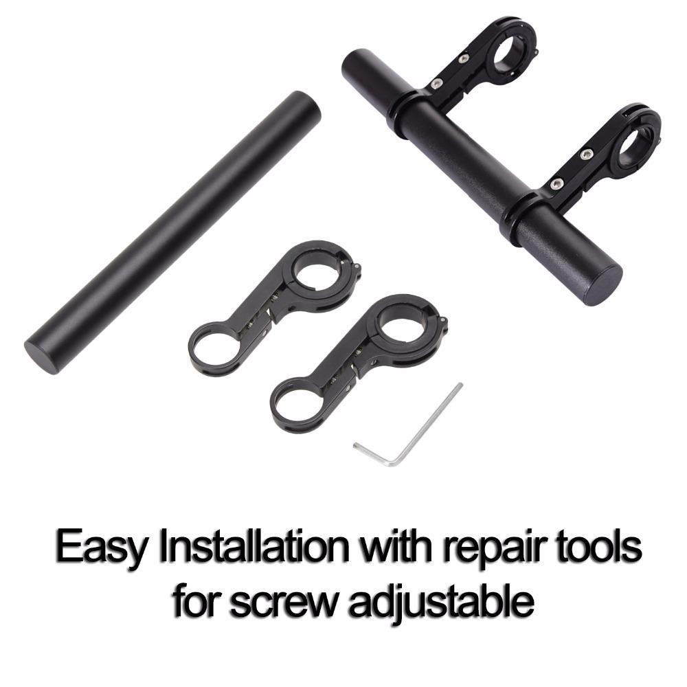 Fashion Lamp Mount Bicycle Fiber Aluminum Alloy Bike Handlebar Extender Double Tube Bracket