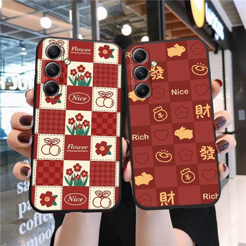 Cartoon Patterned Soft Silicone Black Case For Xiaomi Redmi Note 13 Pro 13C Poco C65 Samsung A55 A54 A34 S24 iPhone Camera Protective Shockproof Cover