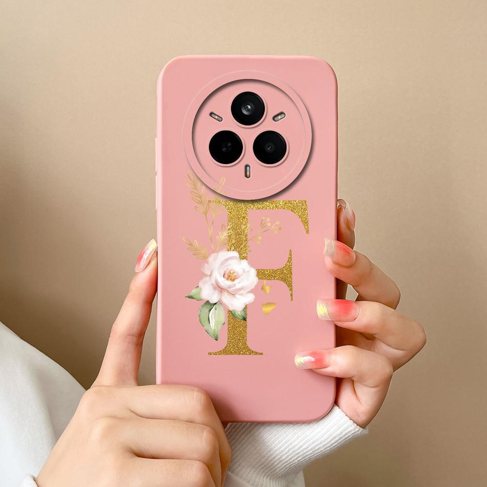 For Realme 14 Pro Plus Case Simple Letters Cover Soft Premium Liquid Silicone Funda Anti Drop Full Protection Phone Back Housing