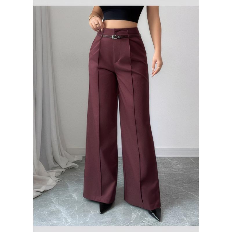 Draperie lejeră și versatilă de vară pentru slăbire, Croială dreaptă high-end cu picior larg, Pantaloni casual cu talie înaltă pentru femei