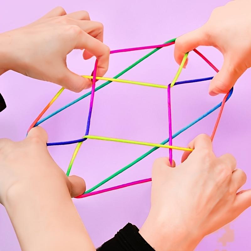 

Радужная веревочка, которую можно творчески перебирать пальцами, веревочка для пальцев, сплетенная с цветами, радужная веревочка с цветами