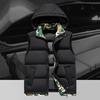 Men Hooded Vest Camouflage Liner Autumn Winter Stand Collar Warm Windproof Slant Pockets Zipper Closure Casual Male Sleeveless W