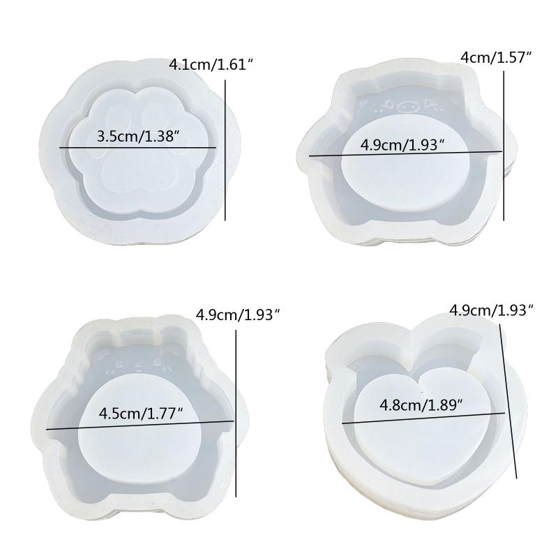 Sturdy Silicone Cats Key Rings Mold Easy To Use Silicone Cats Paws Keychain Accessory Mold for Art and Craft Enthusiasts