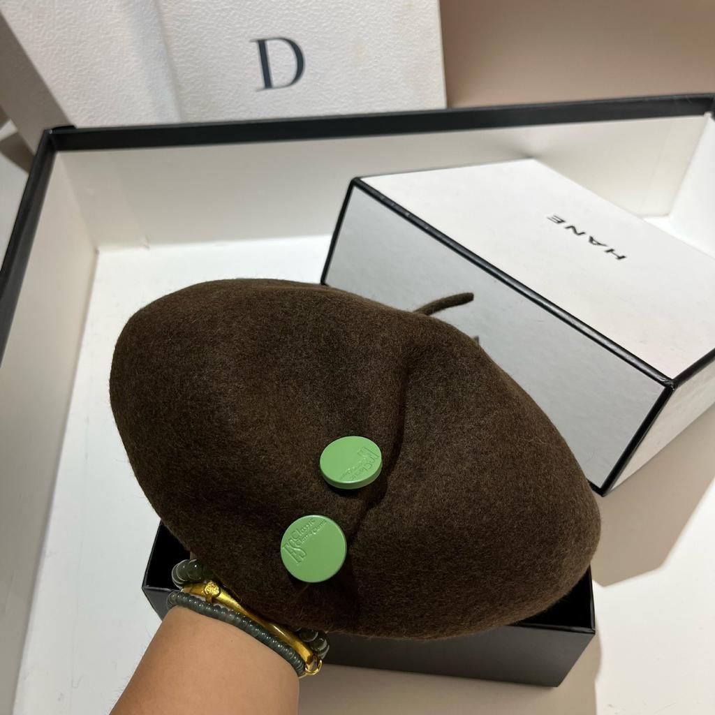 High Quality Australian Wool Beret Japanese Design Irregular Octagonal Hat Autumn and Winter Star Versatile Painter Hat