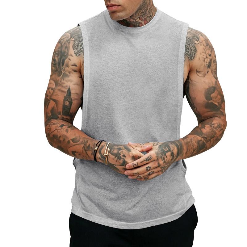 Mens Sleeveless Loose Quick Dry Gym Training Tank Top