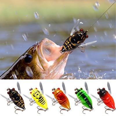 4cm/5.5g Cicada Lures for Fishing Realistic Cicada Hard Fish Lure Fishing Cicada Bait Fishing Bait Lures Fishing Topwater Lure
